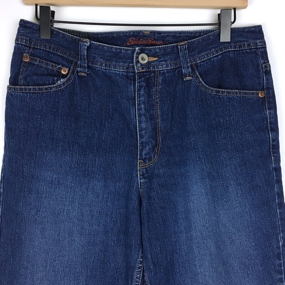 EDDIE BAUER Jeans Flannel Lined Natural Fit High Rise 100% Cotton Purple Plaid 8 - Picture 3 of 14